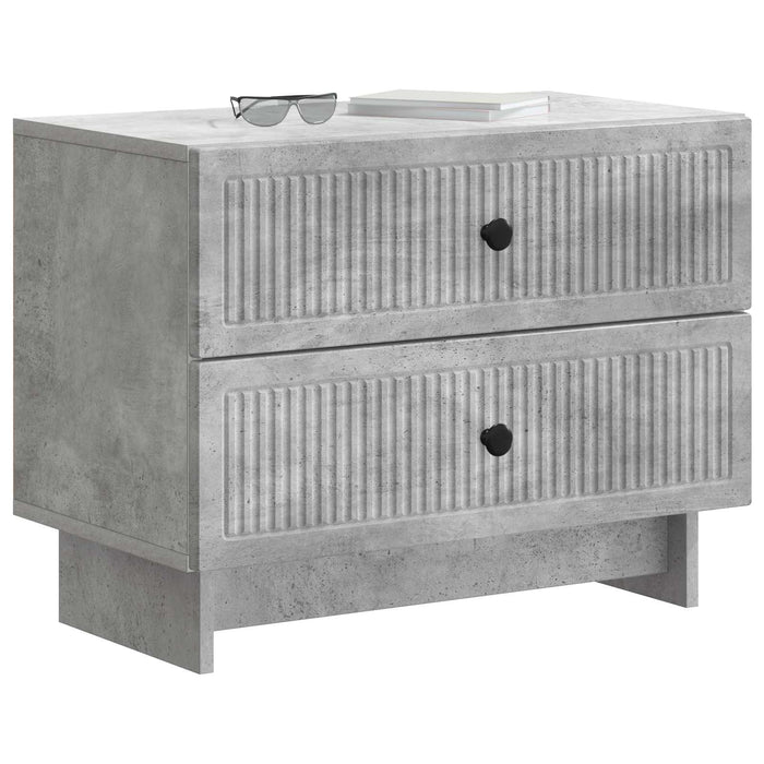 Dulap de noapte Gri Beton 62 x 34,5 x 47,5 cm Lemn prelucrat - WALTI WALTI