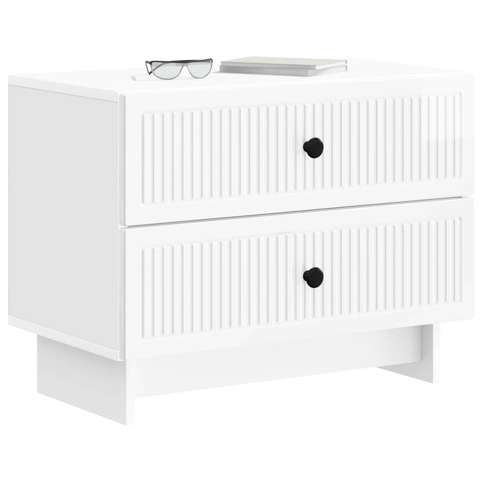Dulap de noapte cu sertar Alb foarte lucios 62 x 34,5 x 47,5 cm - WALTI WALTI