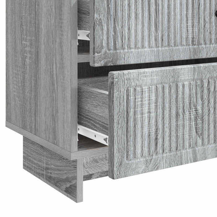 Dulap de noapte Sonoma gri 62 x 34,5 x 47,5 cm Lemn prelucrat - WALTI WALTI