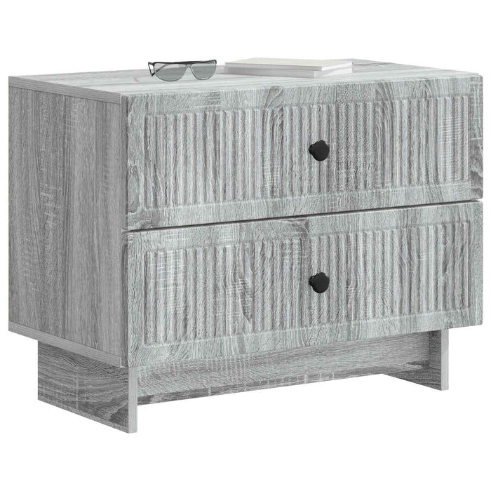 Dulap de noapte Sonoma gri 62 x 34,5 x 47,5 cm Lemn prelucrat - WALTI WALTI