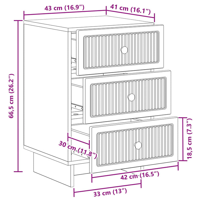Dulap de noapte Stejar Sonoma 43 x 41 x 66,5 cm Lemn prelucrat - WALTI WALTI