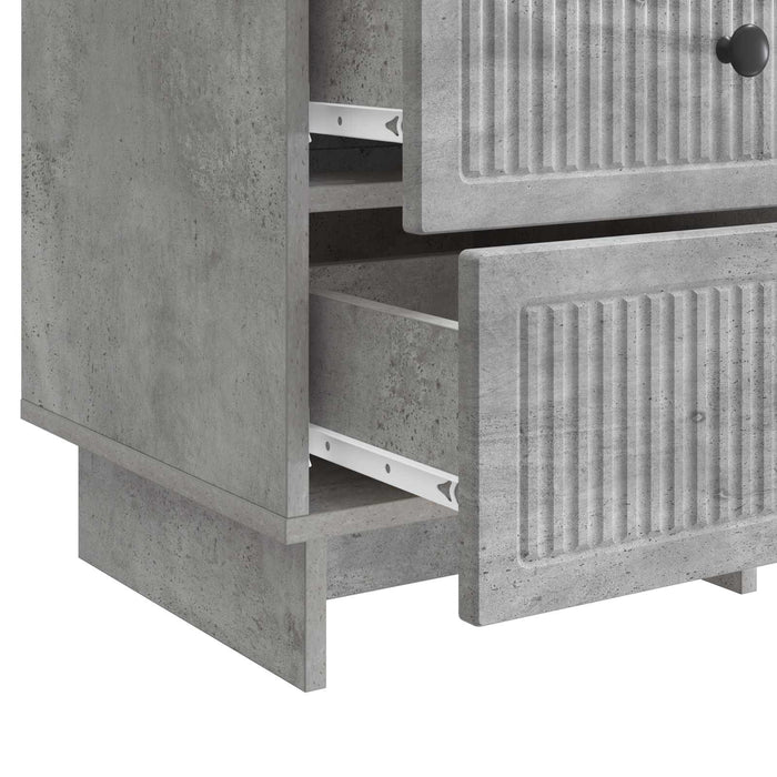 Dulap de noapte Gri Beton 43 x 41 x 66,5 cm Lemn prelucrat - WALTI WALTI