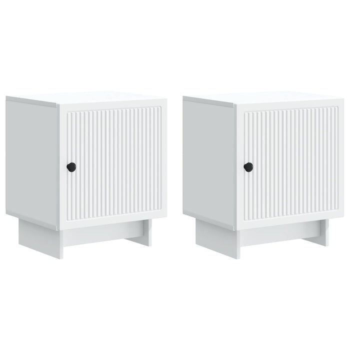 Dulap de noapte 2 pcs Alb 43 x 34,5 x 50 cm Lemn prelucrat - WALTI WALTI