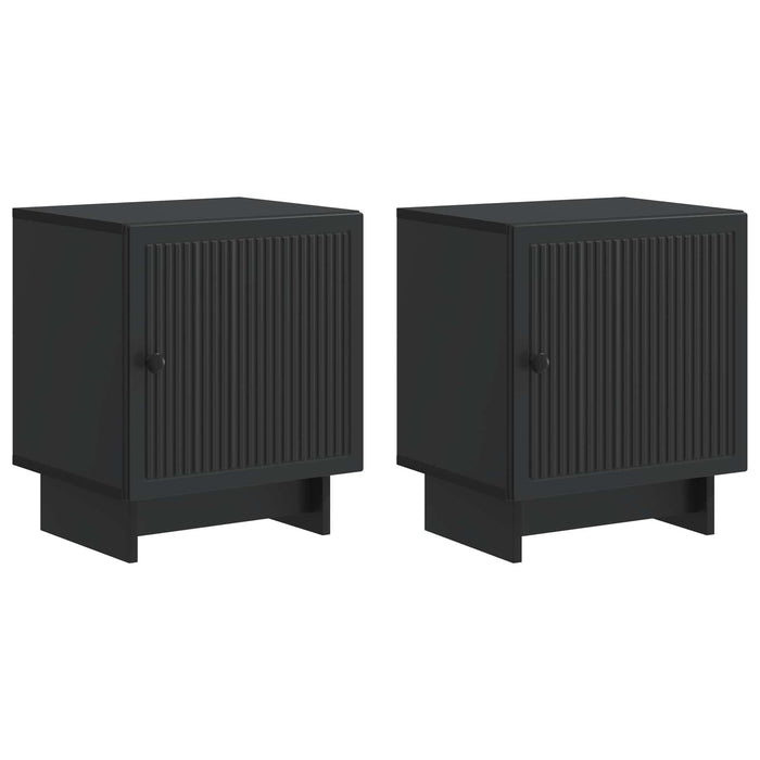 Dulap de noapte 2 pcs Negru 43 x 34,5 x 50 cm Lemn prelucrat - WALTI WALTI
