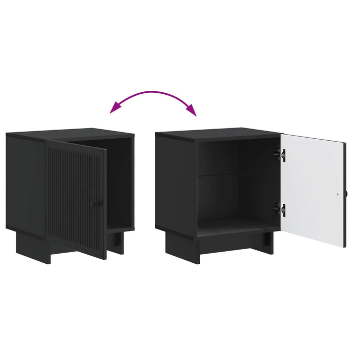 Dulap de noapte 2 pcs Negru 43 x 34,5 x 50 cm Lemn prelucrat - WALTI WALTI