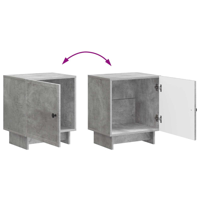 Dulap de noapte Gri Beton 43 x 34,5 x 50 cm Lemn prelucrat - WALTI WALTI