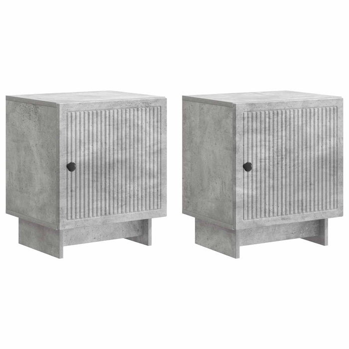 Dulap de noapte 2 pcs Gri Beton 43 x 34,5 x 50 cm - WALTI WALTI