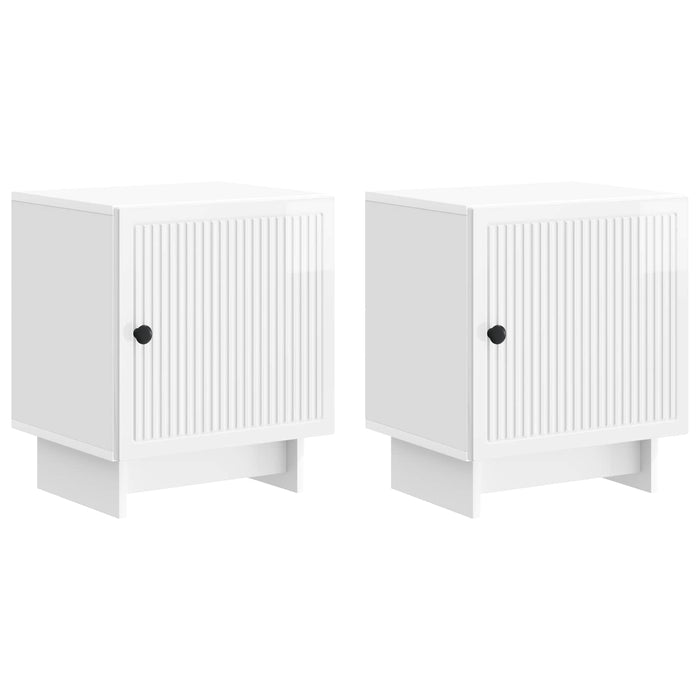 Dulap de noapte 2 pcs Alb foarte lucios 43 x 34,5 x 50 cm - WALTI WALTI