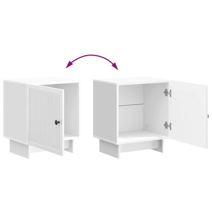 Dulap de noapte 2 pcs Alb foarte lucios 43 x 34,5 x 50 cm - WALTI WALTI