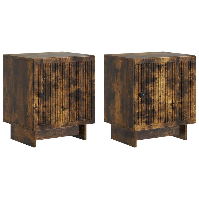 Dulap de noapte 2 pcs Stejar fumuriu 43 x 34,5 x 50 cm - WALTI WALTI