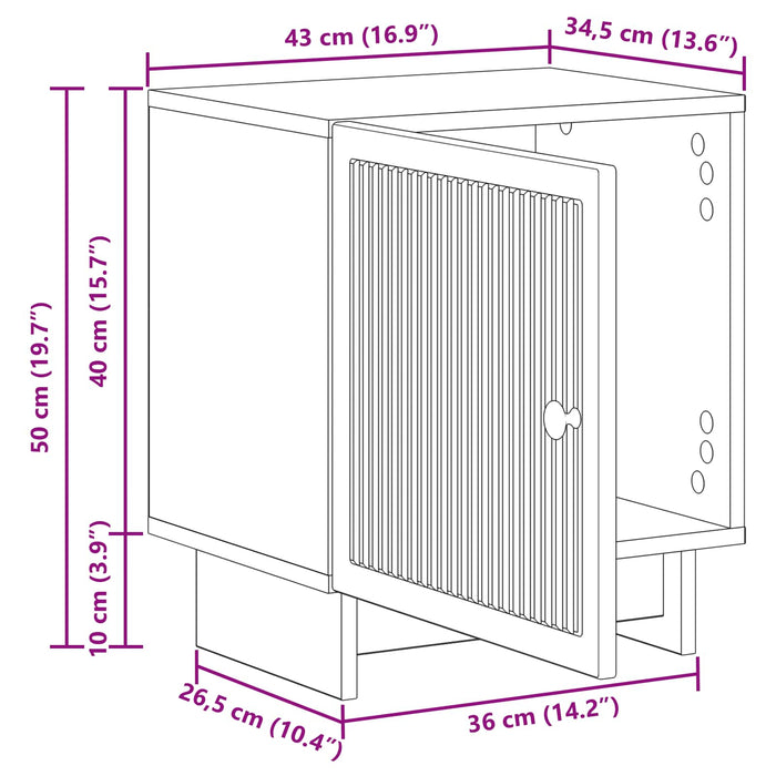 Dulap de noapte 2 pcs Stejar fumuriu 43 x 34,5 x 50 cm - WALTI WALTI