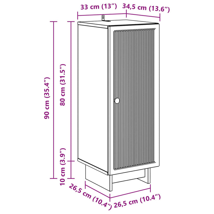Dulap Stejar Afumat 33 x 34,5 x 90 cm Lemn prelucrat - WALTI WALTI