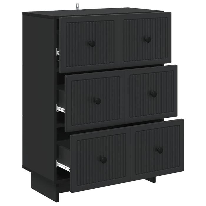 Dulap cu sertare Negru 66 x 34,5 x 90 cm Lemn prelucrat - WALTI WALTI
