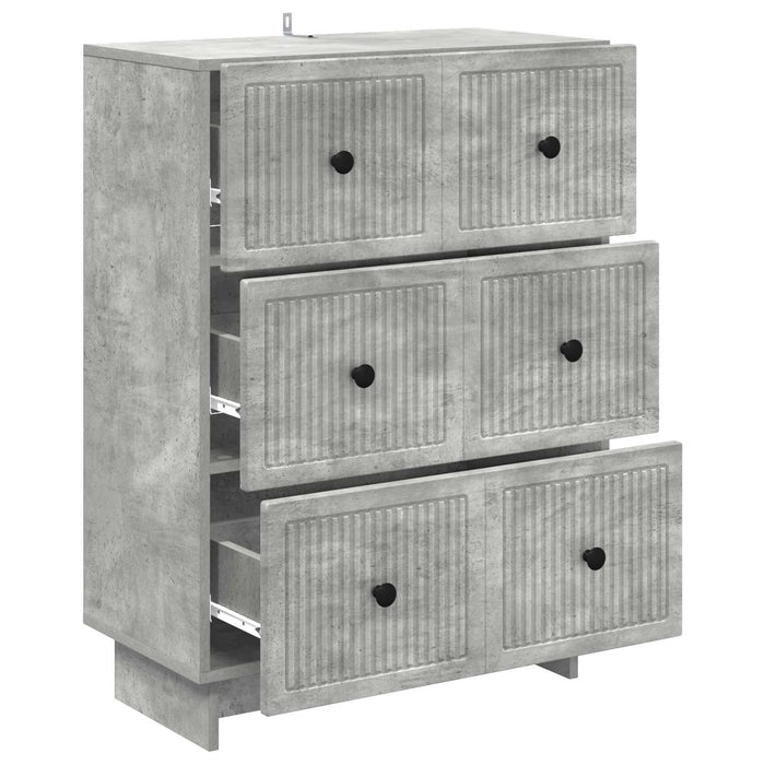 Dulap cu sertare Gri Beton 66 x 34,5 x 90 cm Lemn prelucrat - WALTI WALTI