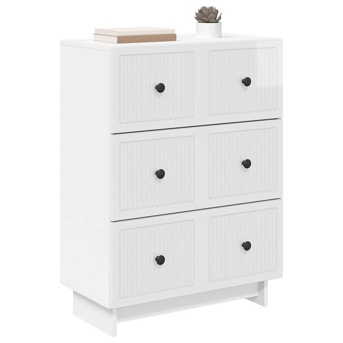 Dulap cu sertare Alb foarte lucios 66 x 34,5 x 90 cm - WALTI WALTI