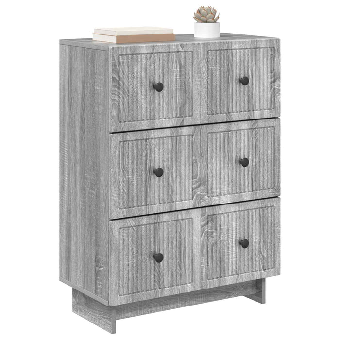 Dulap cu sertare Sonoma gri 66 x 34,5 x 90 cm Lemn prelucrat - WALTI WALTI