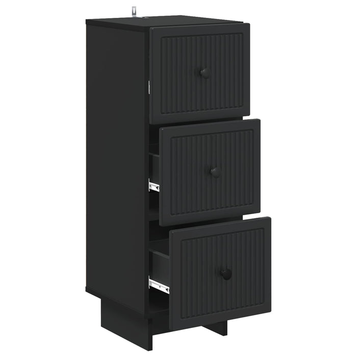 Dulap cu sertare Negru 33 x 34,5 x 90 cm Lemn prelucrat - WALTI WALTI