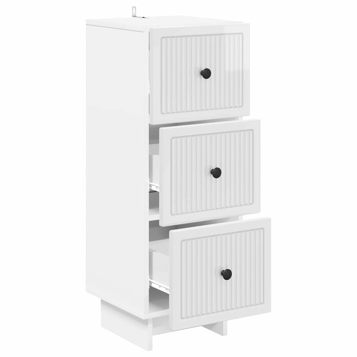Dulap cu sertare Alb foarte lucios 33 x 34,5 x 90 cm - WALTI WALTI