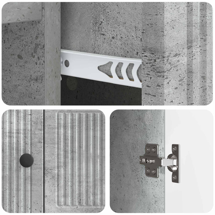 Bufet cu sertar Gri Beton 66 x 34,5 x 90 cm Lemn prelucrat - WALTI WALTI