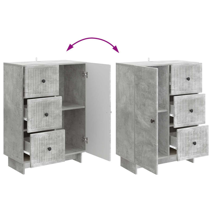 Bufet cu sertar Gri Beton 66 x 34,5 x 90 cm Lemn prelucrat - WALTI WALTI
