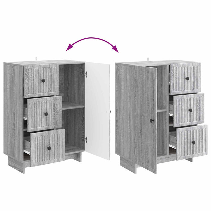 Bufet cu sertar Sonoma gri 66 x 34,5 x 90 cm Lemn prelucrat - WALTI WALTI