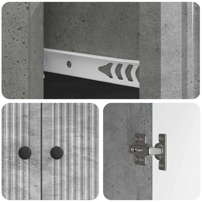 Bufet cu sertar Gri Beton 66 x 34,5 x 90 cm Lemn prelucrat - WALTI WALTI