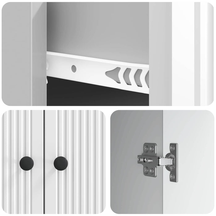 Bufet Alb foarte lucios 66 x 34,5 x 90 cm Lemn prelucrat - WALTI WALTI