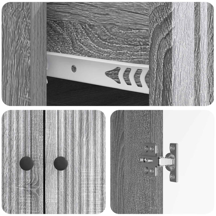 Bufet cu sertar Sonoma gri 66 x 34,5 x 90 cm Lemn prelucrat - WALTI WALTI
