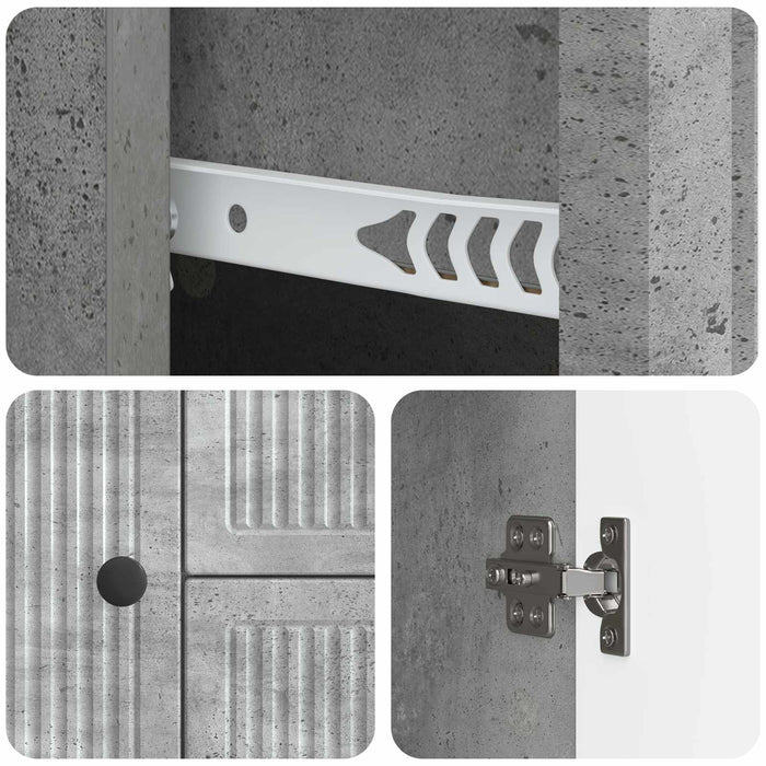 Bufet cu sertar Gri Beton 89 x 34,5 x 60 cm Lemn prelucrat - WALTI WALTI