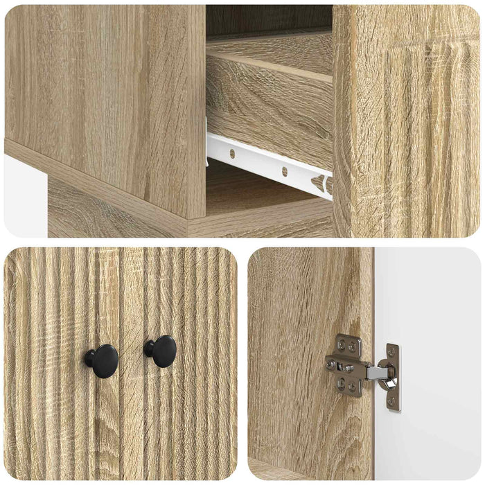 Bufet Stejar Sonoma 66 x 34,5 x 95 cm Lemn prelucrat - WALTI WALTI