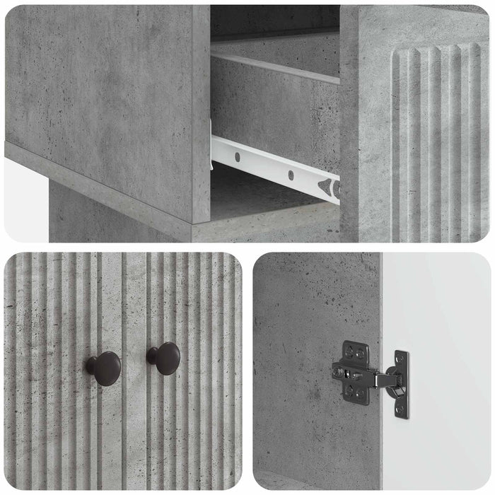 Bufet Gri Beton 66 x 34,5 x 95 cm Lemn prelucrat - WALTI WALTI
