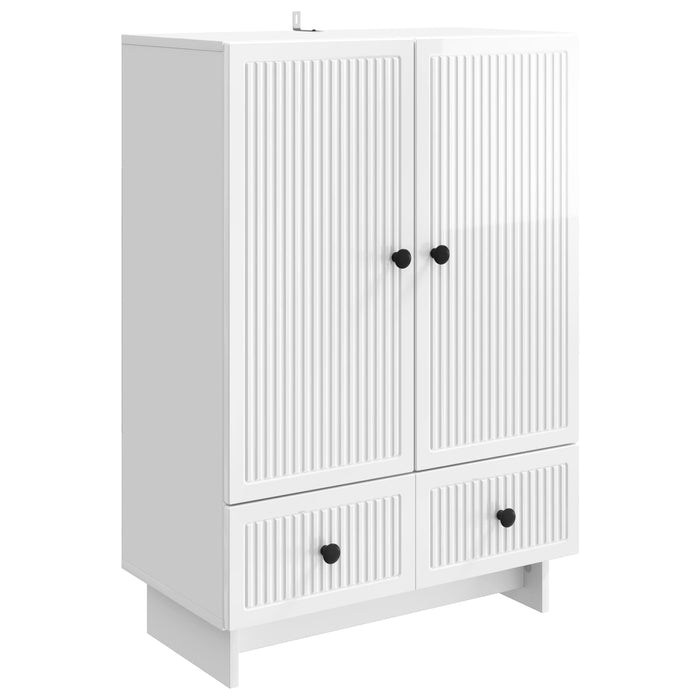 Bufet Alb Lucios 66 x 34,5 x 95 cm Lemn prelucrat - WALTI WALTI