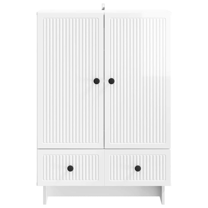 Bufet Alb Lucios 66 x 34,5 x 95 cm Lemn prelucrat - WALTI WALTI