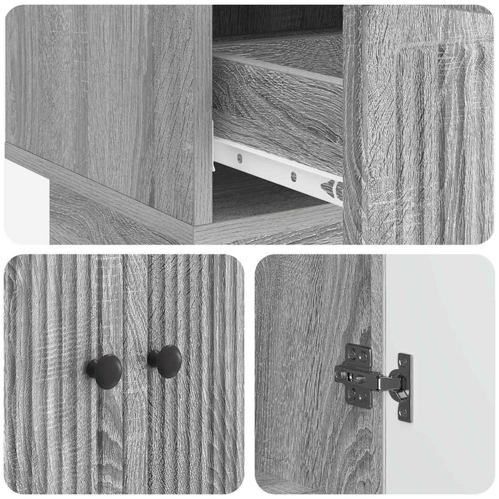 Bufet Sonoma gri 66 x 34,5 x 95 cm Lemn prelucrat - WALTI WALTI