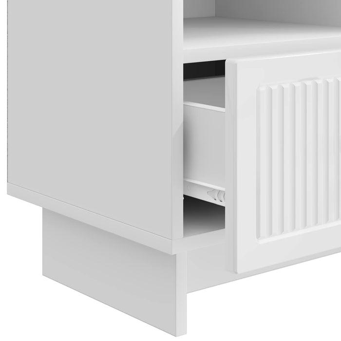 Cabinet TV Alb foarte lucios 102 x 34,5 x 50 cm Lemn prelucrat - WALTI WALTI