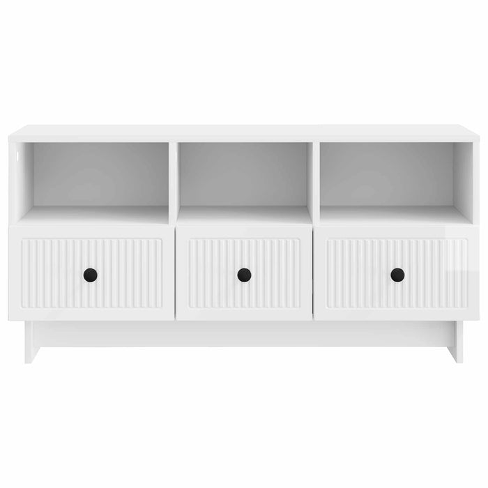 Cabinet TV Alb foarte lucios 102 x 34,5 x 50 cm Lemn prelucrat - WALTI WALTI