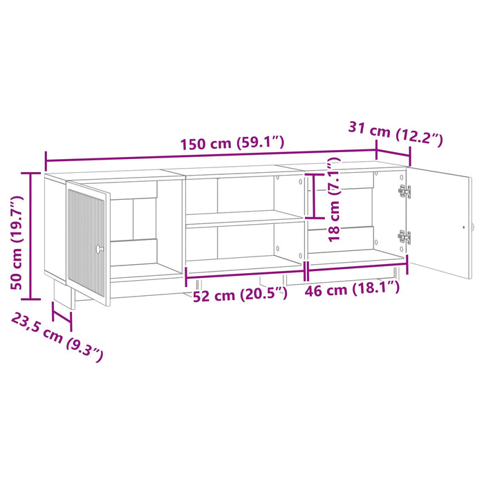 Cabinet TV Stejar Sonoma 150 x 31 x 50 cm Lemn prelucrat - WALTI WALTI