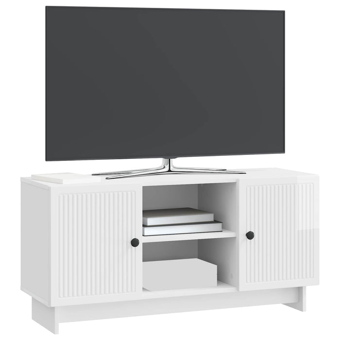 Cabinet TV Alb lucios 102 x 34,5 x 50 cm Lemn compozit - WALTI WALTI