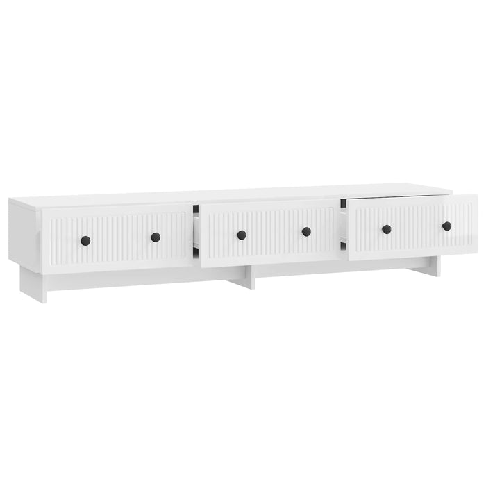 Cabinet TV Alb foarte lucios 147 x 34,5 x 30 cm Lemn prelucrat - WALTI WALTI