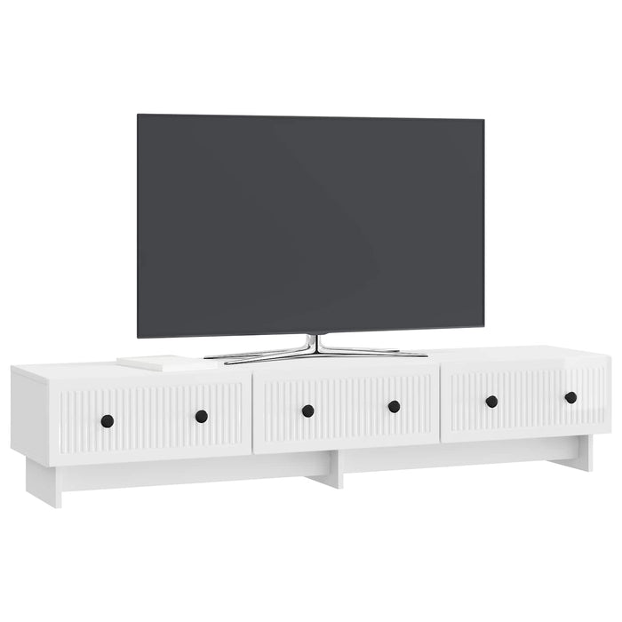 Cabinet TV Alb foarte lucios 147 x 34,5 x 30 cm Lemn prelucrat - WALTI WALTI