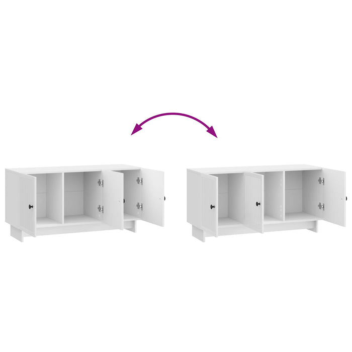 Cabinet TV Alb foarte lucios 99 x 34,5 x 50 cm Lemn prelucrat - WALTI WALTI
