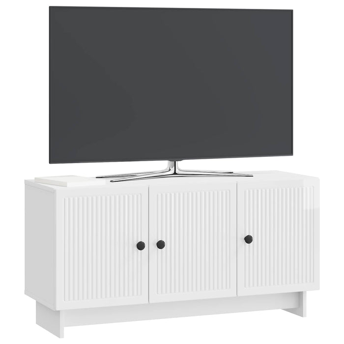Cabinet TV Alb foarte lucios 99 x 34,5 x 50 cm Lemn prelucrat - WALTI WALTI