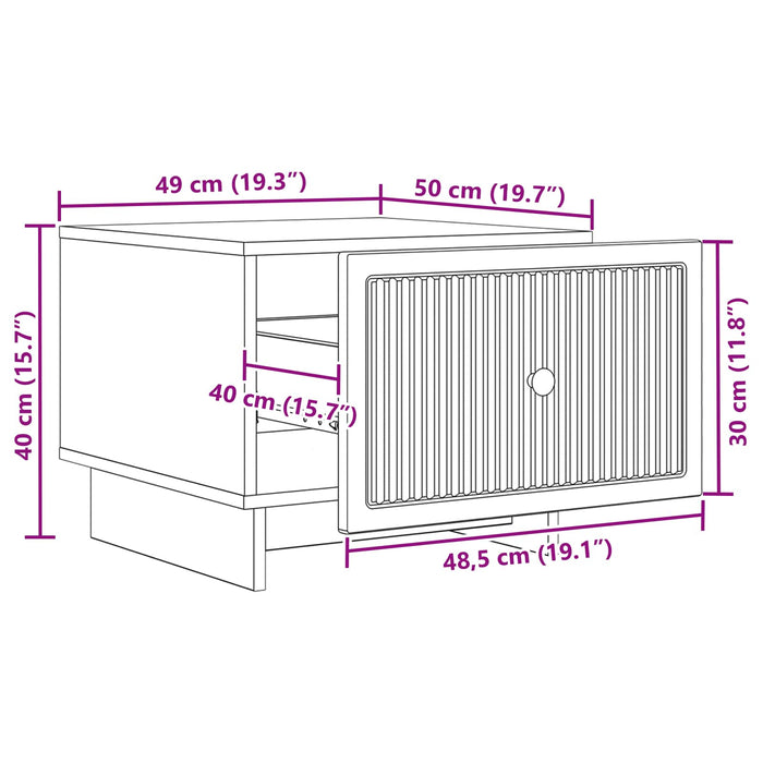 Masă de cafea cu sertar Alb 49 x 50 x 40 cm Lemn prelucrat - WALTI WALTI