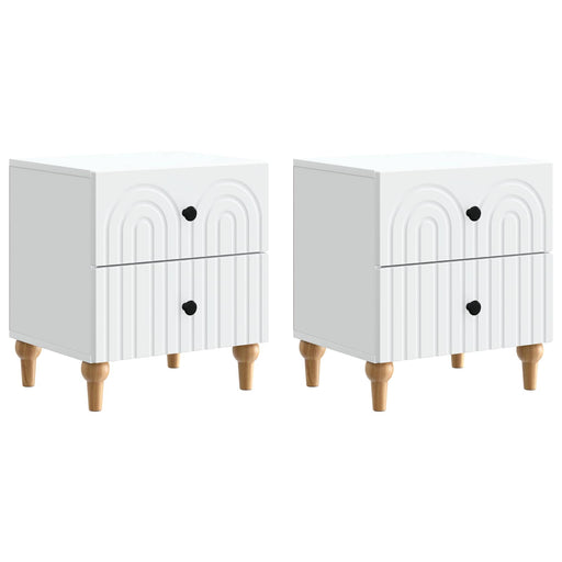 Dulap de noapte 2 pcs Alb 43 x 34,5 x 48 cm Lemn prelucrat - WALTI WALTI