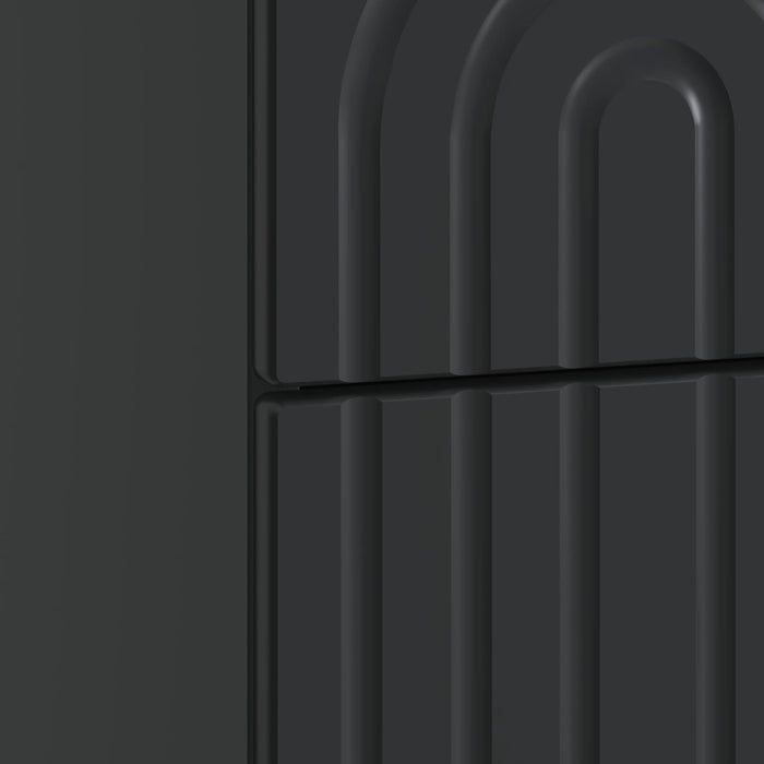 Dulap de noapte 2 pcs Negru 43 x 34,5 x 48 cm Lemn prelucrat - WALTI WALTI