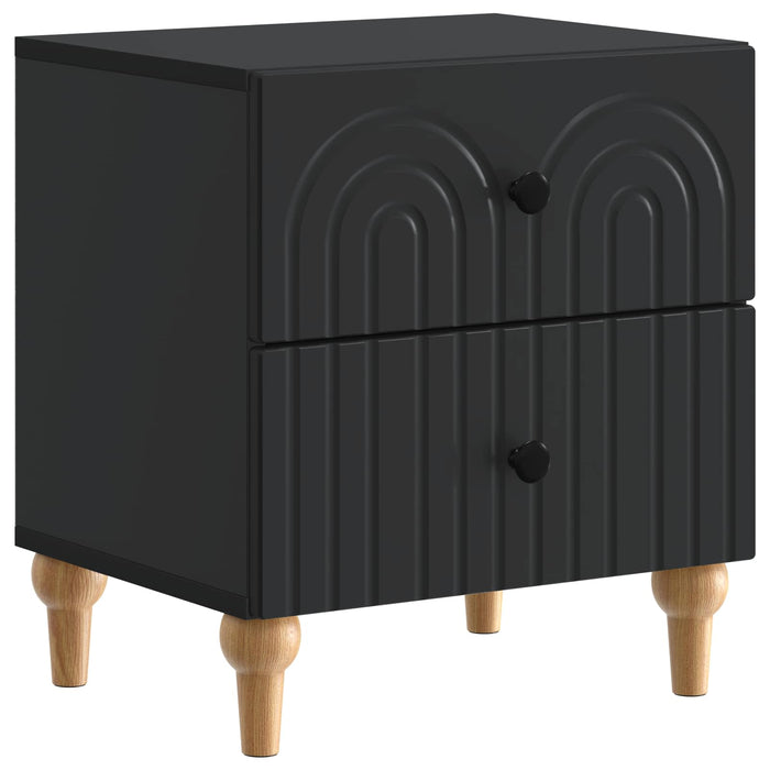 Dulap de noapte 2 pcs Negru 43 x 34,5 x 48 cm Lemn prelucrat - WALTI WALTI