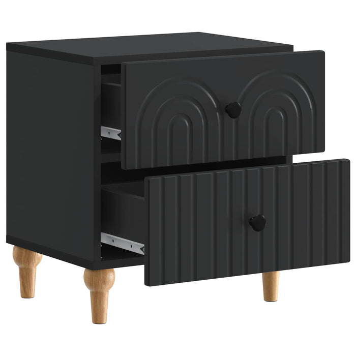 Dulap de noapte 2 pcs Negru 43 x 34,5 x 48 cm Lemn prelucrat - WALTI WALTI