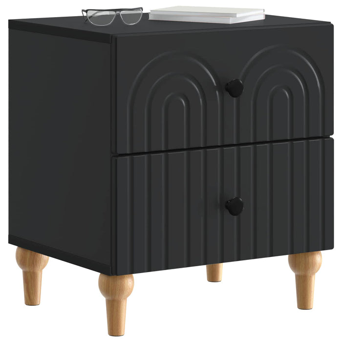Dulap de noapte 2 pcs Negru 43 x 34,5 x 48 cm Lemn prelucrat - WALTI WALTI