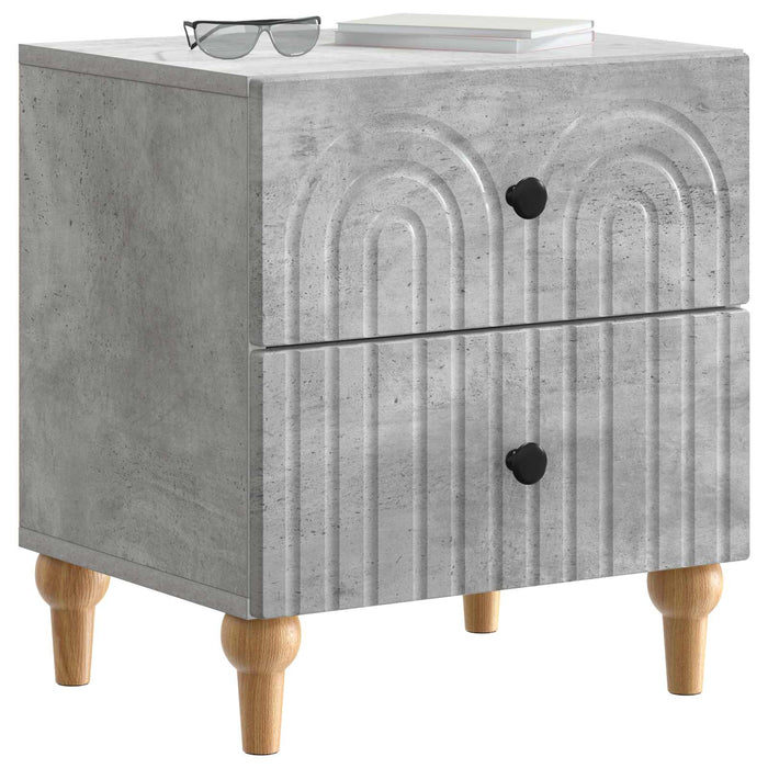 Dulap de noapte Gri Beton 43 x 34,5 x 48 cm Lemn prelucrat - WALTI WALTI