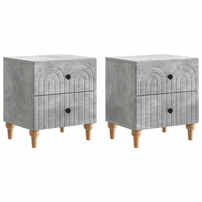Dulap de noapte cu sertar 2 pcs Gri Beton 43 x 34,5 x 48 cm - WALTI WALTI